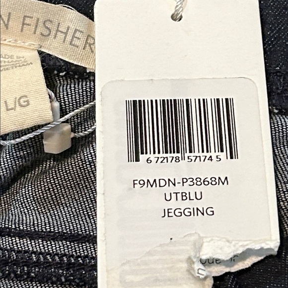 NEW Eileen Fisher Organic Cotton High Rise Denim Jeggings sz Large Utility Blue - Picture 8 of 13